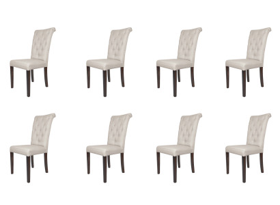 8x Stühle Stuhl Set Sessel Lehn Design Polster Leder Textil Ess Wohn Zimmer